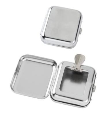 400809 Пепельница карманная металл, серебристая 5х5,5х2см фото