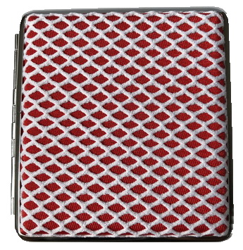 21413 Портсигар FARO д/20 сиг 80мм, ПВХ "ткань красный" фото