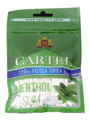Сигарет.фильтры CARTEL SLIM MENTHOL 15mm X 6mm (x120шт) фото