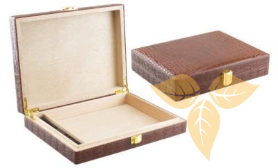 29301 Хумидор для 10-ти сигар коричневый/золотой замок дорожный фото