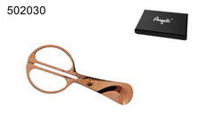 50203A Ножницы для сигар красное золото декор 11.5 см