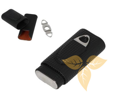 812019 Футляр д/2 сигар черный, иск.кожа с гильотинкой фото