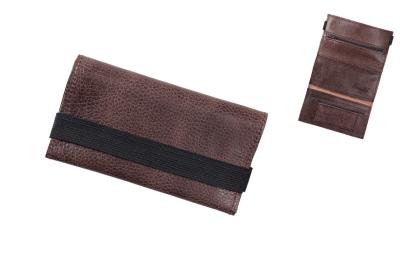 861550 Кисет для сигаретного табака нат кожа темно-кор с резинкой - Табакерия