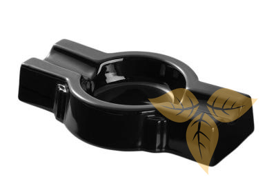 422320 Пепельница для 2-х сигар керамика, черная матовая 20х12х4см фото