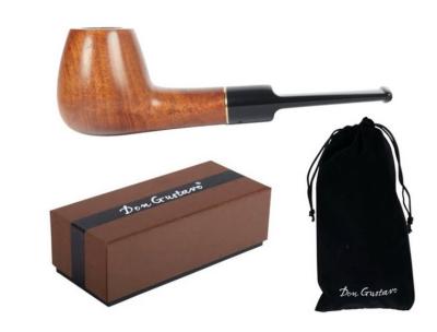 30249 Трубка курительная Don Gustavo черная/коричневая 9мм фото