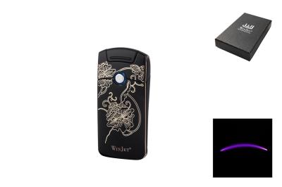 221004 Зажигалка WINJET Plasma ARC, черн/цветы фото