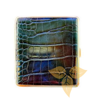 21488 Портсигар FARO д/20 сиг 80мм, иск кожа, синий кроко фото