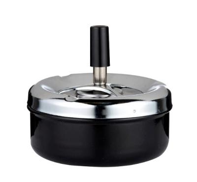 400658 Пепельница вращающаяся черная 11см фото