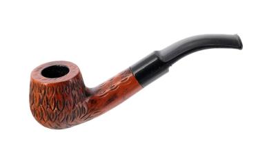 Кур. трубка Пайп № 161 зизифус полуизогнутая, рустик, фильтр 9мм, светлая, подставка, чехол LZ-161 фото