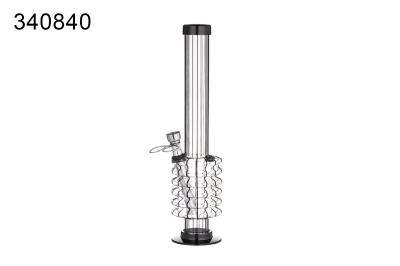 340840 Трубка курительная пласт, черные полоски, 26см, диам. 29мм фото