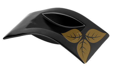 421009 Пепельница для 2-х сигар керамика, черная 19х11х4 см фото