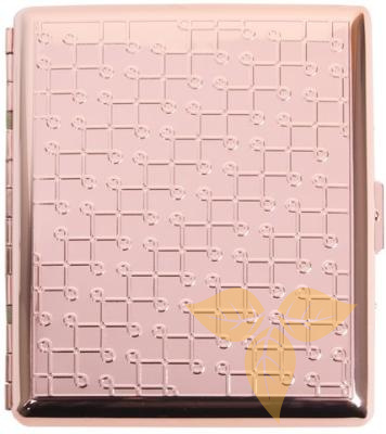 06391 Портсигар для 20 сигарет,розовый хром, 100 мм фото