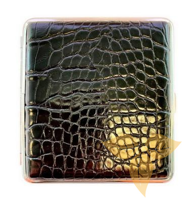 21487 Портсигар FARO д/20 сиг 80мм, иск кожа, черный кроко фото