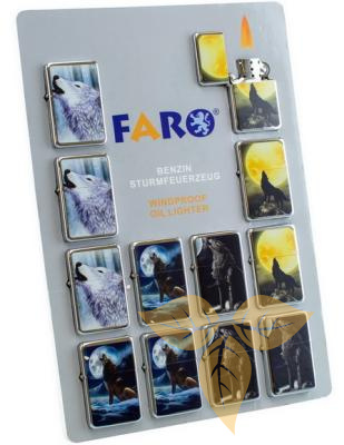 03033 Зажигалка бензиновая FARO Z16 "Волки" фото