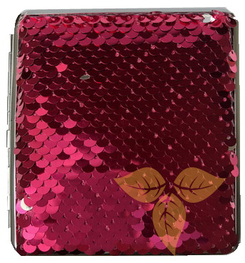 21408 Портсигар FARO д/20 сиг 80мм, ПВХ "розовые пайетки" фото