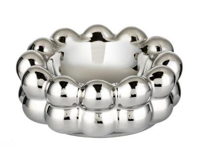 401281 Пепельница настольная керамическая  серебристая 15x6,5 см фото