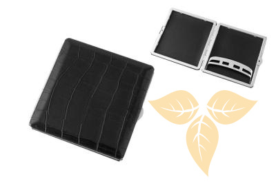 800845 Портсигар ANGELO д/10 сиг, кроко черный фото