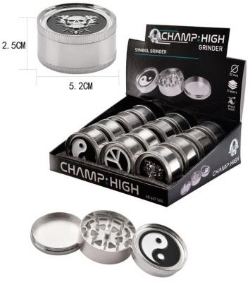 447584 Измельчитель для табака металл "SYMBOL" (3 части, 52мм) фото