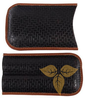 09244 Футляр д/2 сигар черный/кор.кант фото