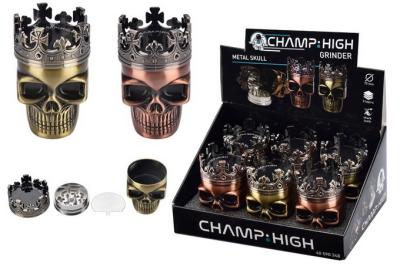 590348 Измельчитель для табака металл "SKULL" (3 части, 75мм) фото