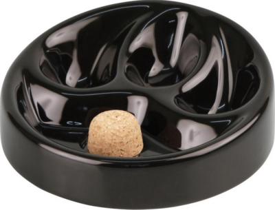 520725 Пепельница д/трубки керамическая черная на 3 трубки фото