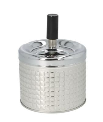 400631 Пепельница вращающаяся серебристый металлик 12х9 см фото