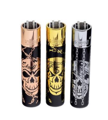 Зажигалка Клиппер Кремниевая Металлическая Череп арт.CM3S147Х фото