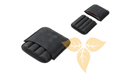 814010 Футляр для 4-х сигарилл серый, нат кожа фото