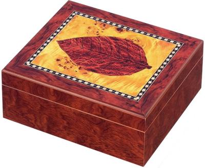 13101 Хумидор для 25-ти сигар коричневый "Лист" (26x22,2x10,8cm) фото