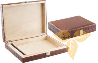 29302 Хумидор для 10-ти сигар коричневый/серебрянный замок дорожный фото