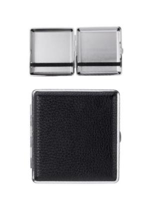 801403 Портсигар ANGELO д/20 сиг, нат.кожа, черный фото