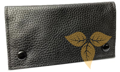 21604 Кисет для сигаретного табака иск кожа черный фото