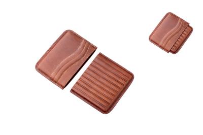 819001 Футляр для 10-ти сигарилл коричневый, нат кожа фото