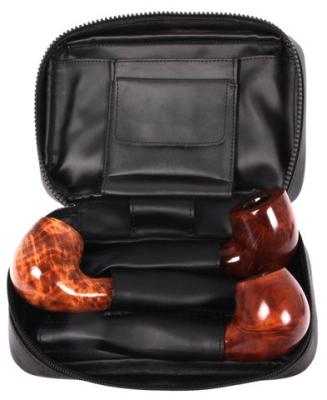 33321 Сумка для 3-х трубок нат. кожа черная фото