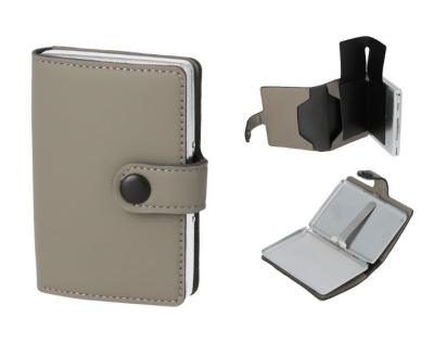 801460 Портсигар ANGELO д/8 сигарет, иск.кожа,серый, отделение для карт+бумажник фото