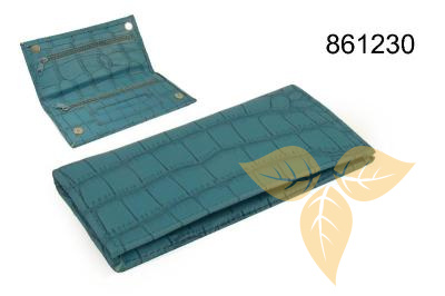861230 Кисет для сигаретного табака иск кожа синий кроко фото