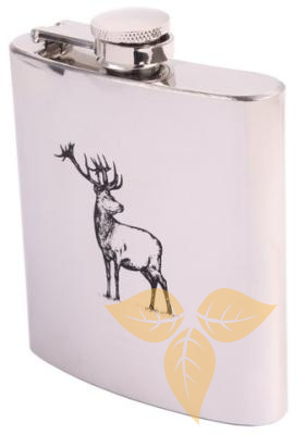 22243 Фляжка "олень" хром 6oz (177мл)