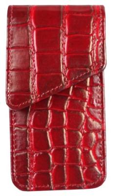 08180 Футляр д/пачки сигарет суперслим, 100мм, красная кожа кроко фото