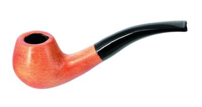 Кур. трубка Пайп № 15 бук изогнутая, фильтр 9мм, подставка, чехол фото