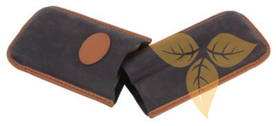 09290 Футляр д/2 сигар Робусто серый/коричневый кожа фото