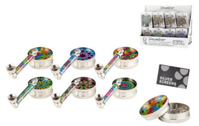 340932 Набор Трубка курительная металл+измельчитель д/табака из металла фото