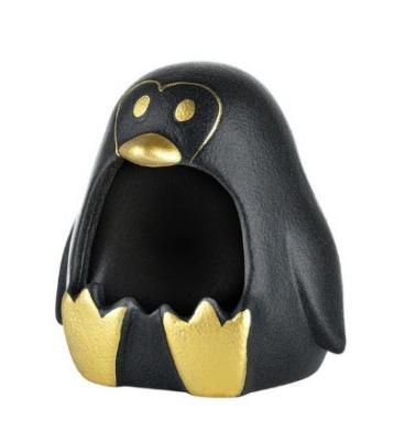 401062 Пепельница настольная керамическая черная "пингвин" 11,5x10,5 см фото