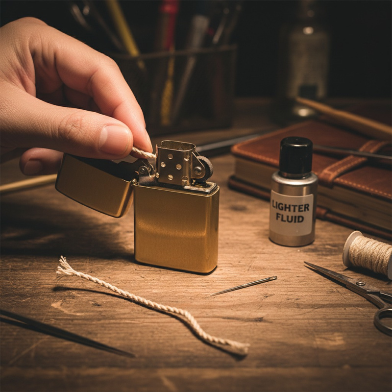 Как заменить фитиль в зажигалке?