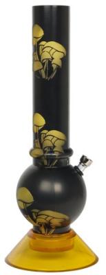 31843 Трубка курительная пластик черная/желтая, "Mushroom", 33.5cm фото