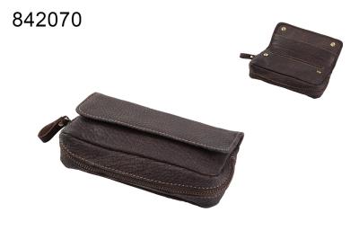84207A Сумка для 2-х трубок нат. кожа коричневая фото
