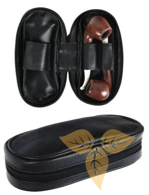 33215 Сумка для 2-х трубок нат. кожа черная фото