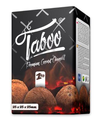 Уголь кокосовый TABOO C25 25х25х25мм (72шт) 1кг фото