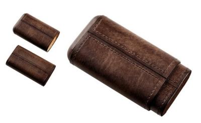 813008 Футляр д/3 сигар коричневый, нат.кожа, кедр внутри фото