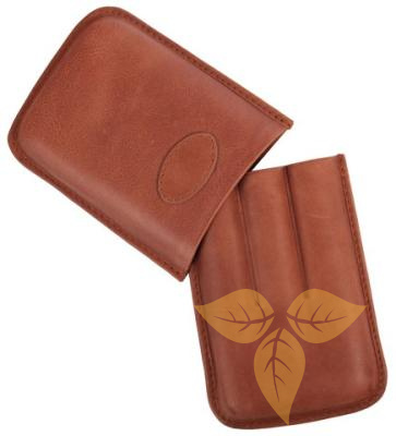 09241 Футляр д/3 сигар Робусто коричневый кожа фото