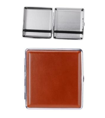 801402 Портсигар ANGELO д/20 сиг, нат.кожа, коричневый фото